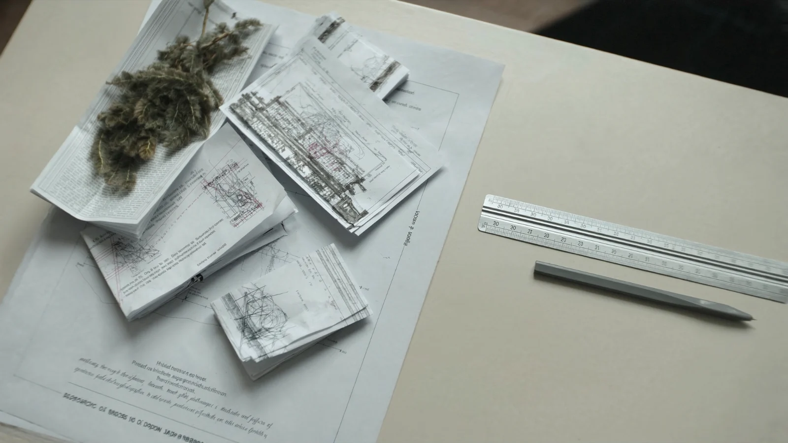 Documentos de aprovação de obra sobre mesa de escritório