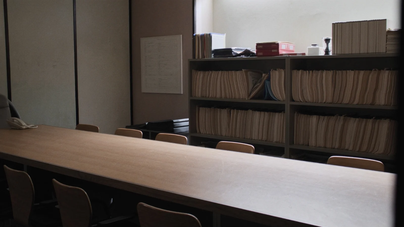 Ambiente sóbrio de tabelionato de notas